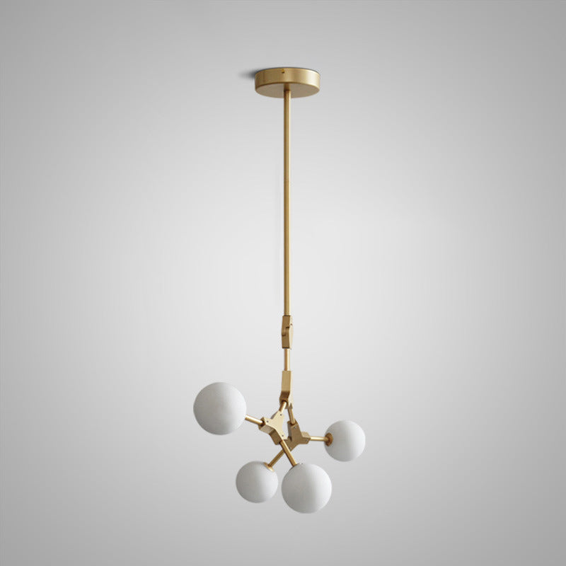 Gold Modern Branch Branch Molecular lampadario molecolare Bianco di vetro Blaccia Aibero appeso per la sala da pranzo in cucina