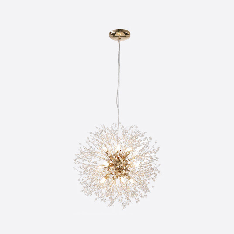 Contemporary Simplicity Style Dandelion Chandelier with Crystal Beads Shade Home Decorative Lighting Fixture for Dining Room