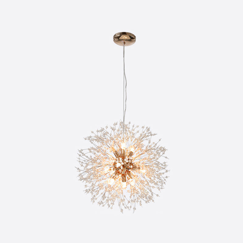 Contemporary Simplicity Style Dandelion Chandelier with Crystal Beads Shade Home Decorative Lighting Fixture for Dining Room