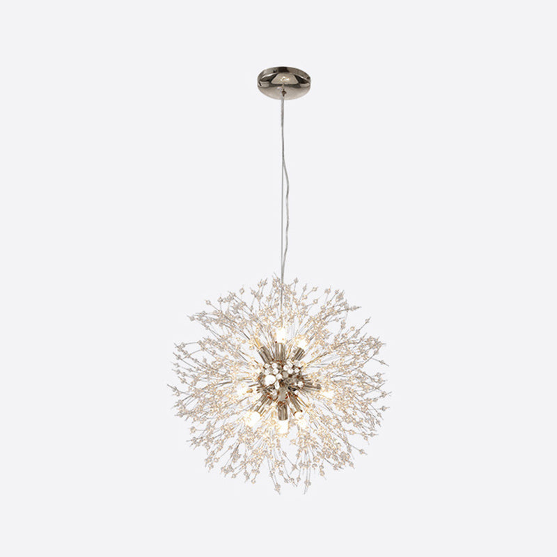 Contemporary Simplicity Style Dandelion Chandelier with Crystal Beads Shade Home Decorative Lighting Fixture for Dining Room