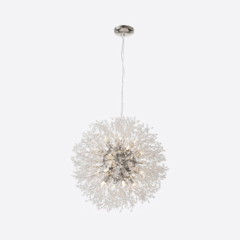 Contemporary Simplicity Style Dandelion Chandelier with Crystal Beads Shade Home Decorative Lighting Fixture for Dining Room