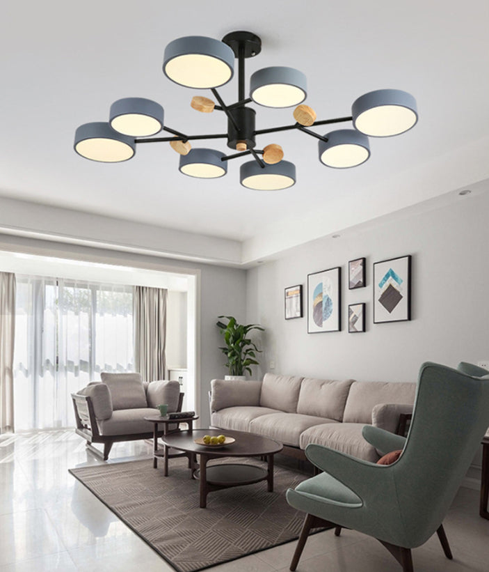 3 marcia Dimming legno+lampada lampadina di ferro con tonalità acrilica moderna semplicità LED LED Light per sala da pranzo