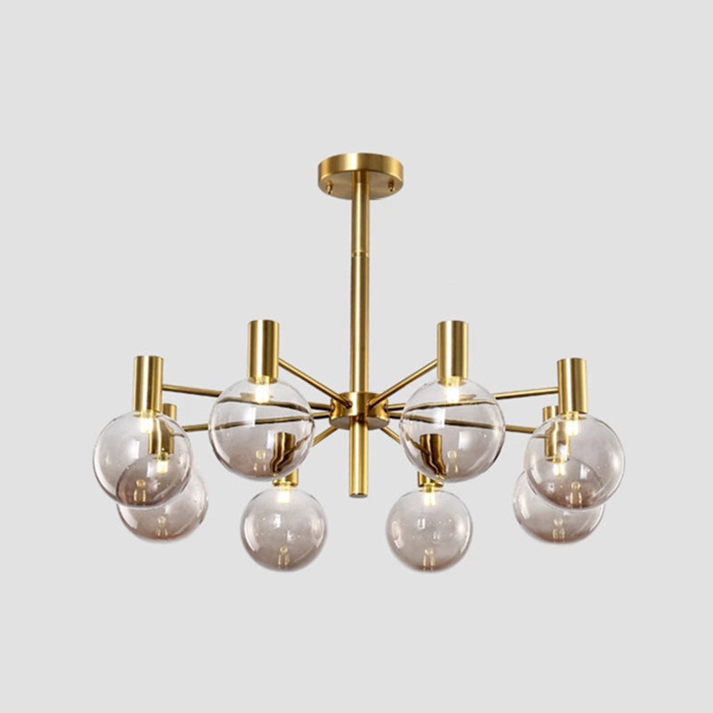 Modern Style Clear Glass Ball Chandelier Light Simplicity Multi Lights Suspension Lamp for Dining Room