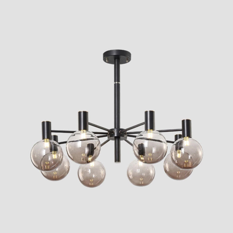 Modern Style Clear Glass Ball Chandelier Light Simplicity Multi Lights Suspension Lamp for Dining Room