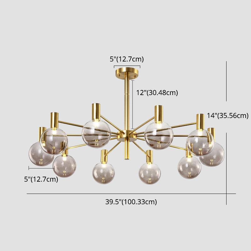 Modern Style Clear Glass Ball Chandelier Light Simplicity Multi Lights Suspension Lamp for Dining Room