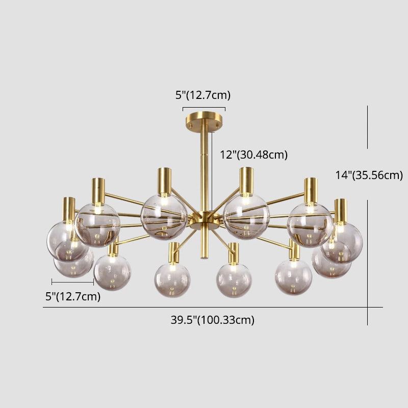 Modern Style Clear Glass Ball Chandelier Light Simplicity Multi Lights Suspension Lamp for Dining Room