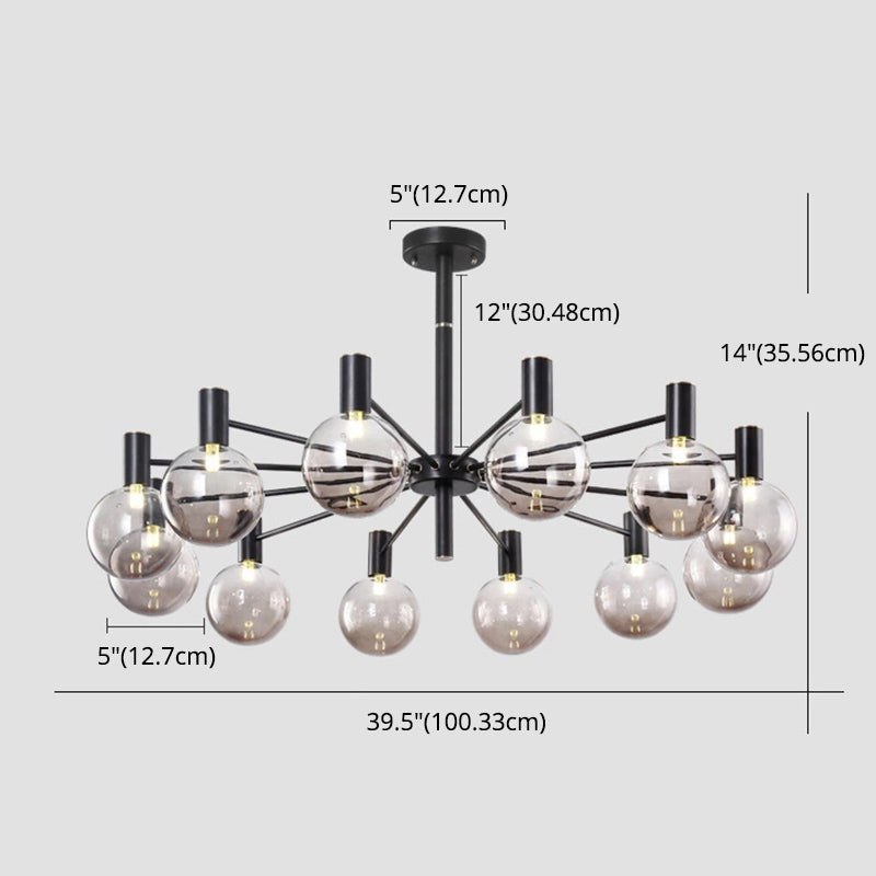 Modern Style Clear Glass Ball Chandelier Light Simplicity Multi Lights Suspension Lamp for Dining Room