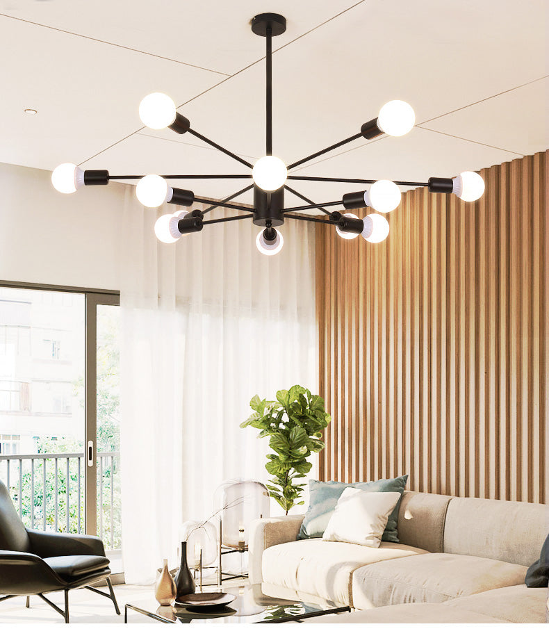 Molecular Branches Suspension Light Nordic Style Open Bulbs Metal Chandelier Light for Bedroom