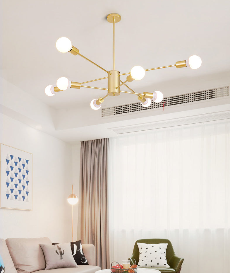 Molecular Branches Suspension Light Nordic Style Open Bulbs Metal Chandelier Light for Bedroom