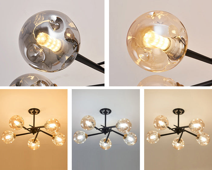 Spherical Chandelier Pendant Light Modern Style Glass Chandelier Lighting Fixture