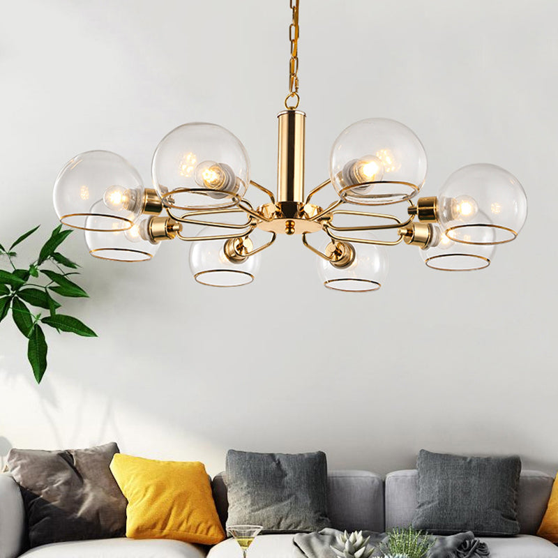Glass Sphere Hanging Chandelier Minimalist Style Chandelier Pendant Light for Bedroom