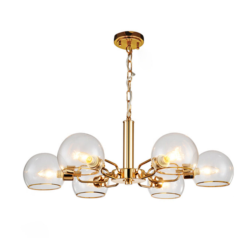 Glass Sphere Hanging Chandelier Minimalist Style Chandelier Pendant Light for Bedroom