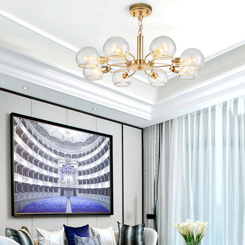 Glass Sphere Hanging Chandelier Minimalist Style Chandelier Pendant Light for Bedroom