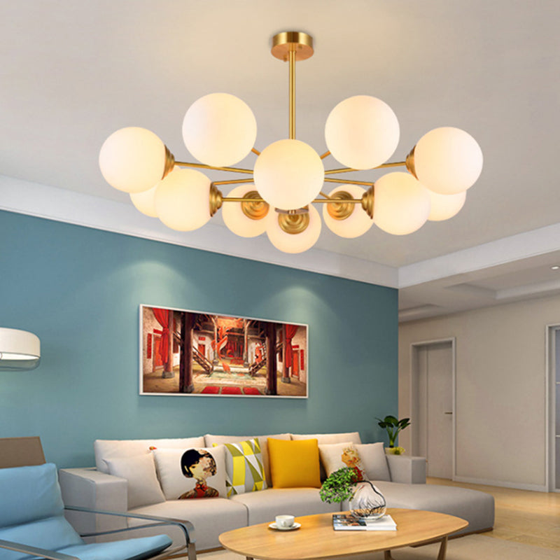 Gold Globe-Shaped Hanging Light Fixture Modern Style Glass Pendant Lighting for Bedroom