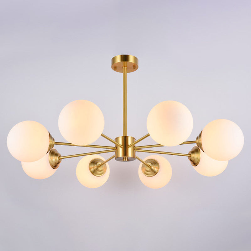 Gold Globe-Shaped Hanging Light Fixture Modern Style Glass Pendant Lighting for Bedroom