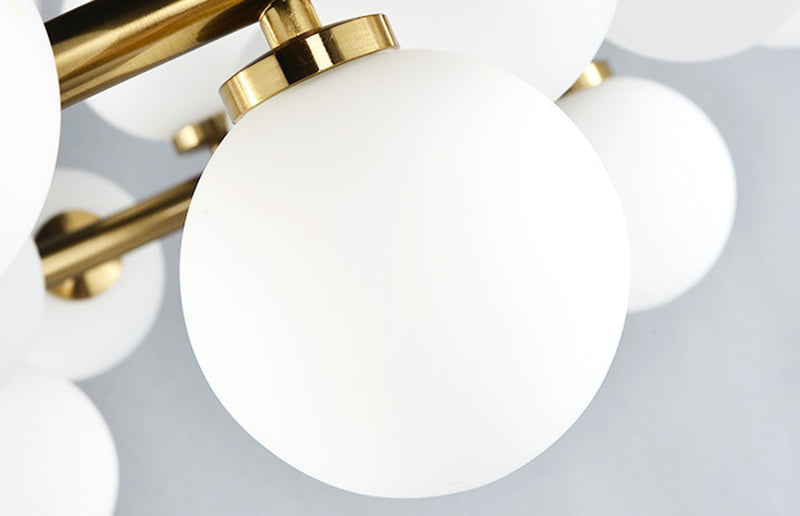 Glass Circular Hanging Pendant Light Contemporary Chandelier Pendant Light in White