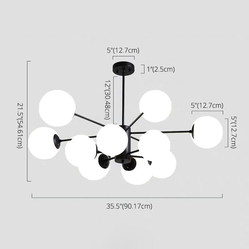 Glass Global Multi Pendant Light Contemporary Style Chandelier Lighting Fixture for Living Room