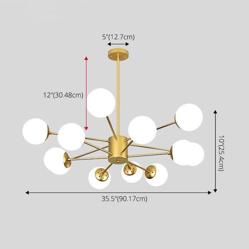 Glass Global Multi Pendant Light Contemporary Style Chandelier Lighting Fixture for Living Room