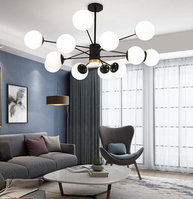 Glass Global Multi Pendant Light Contemporary Style Chandelier Lighting Fixture for Living Room