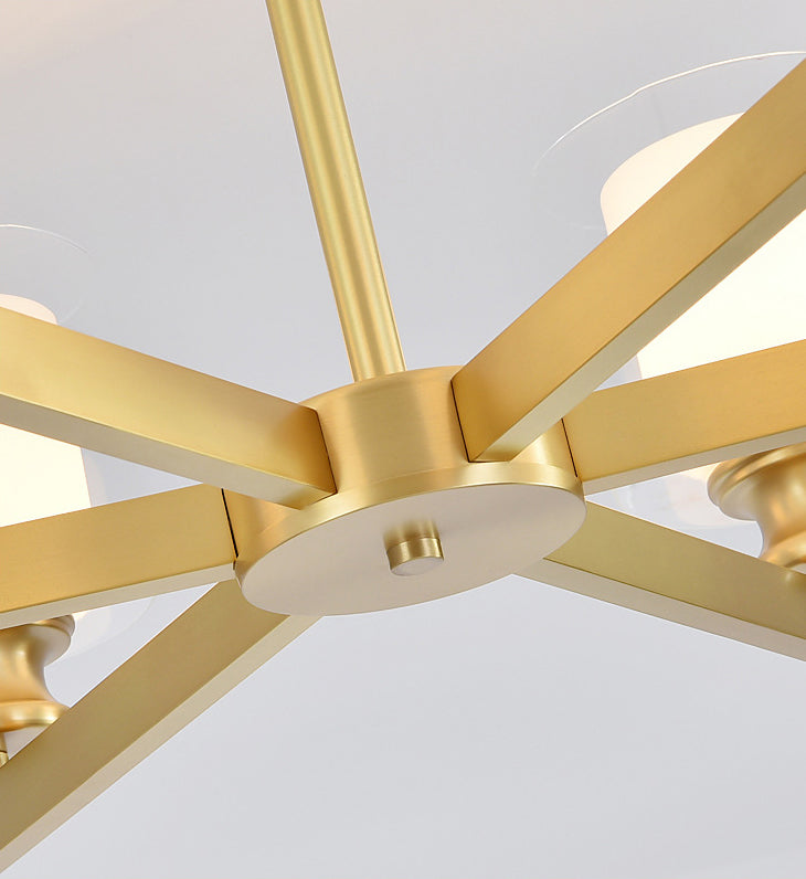 Contemporary Style Cylinder Clusters Pendant Glass Living Room Chandelier Pendant Light in Gold