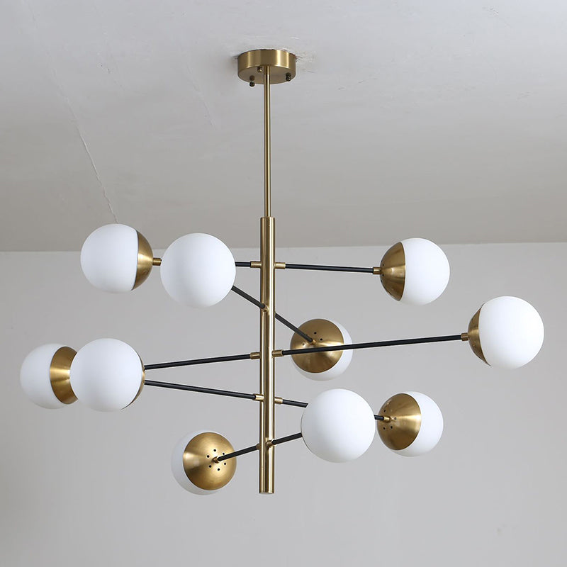 Living Room Chandelier Pendant Light Modern Chandelier Light Fixture with Starburst Glass Shade