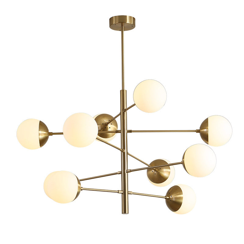 Living Room Chandelier Pendant Light Modern Chandelier Light Fixture with Starburst Glass Shade