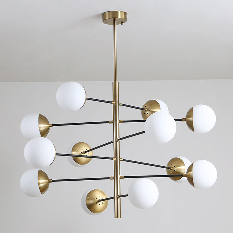 Living Room Chandelier Pendant Light Modern Chandelier Light Fixture with Starburst Glass Shade