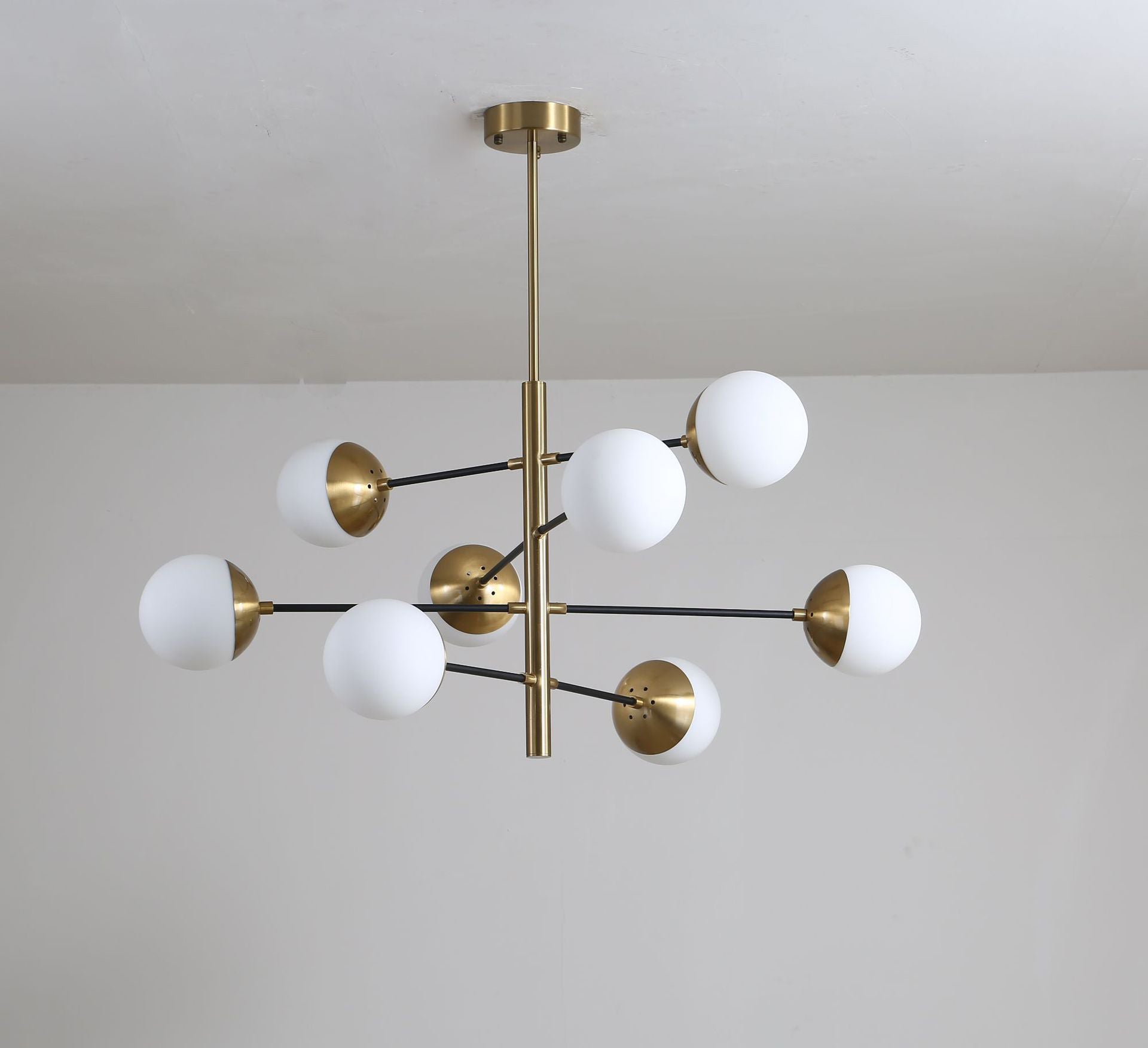 Living Room Chandelier Pendant Light Modern Chandelier Light Fixture with Starburst Glass Shade