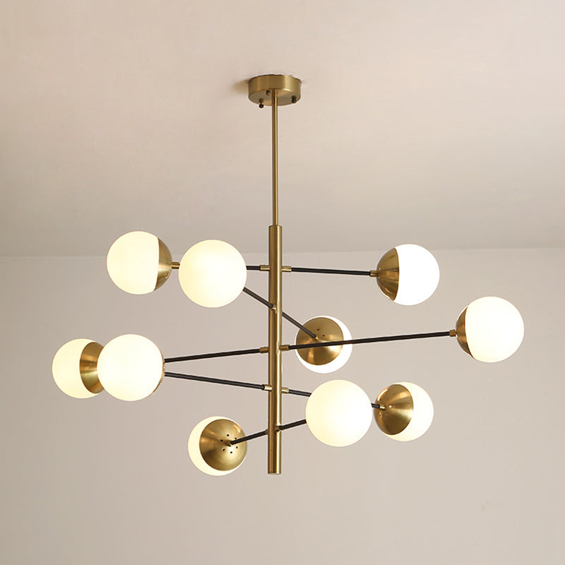 Living Room Chandelier Pendant Light Modern Chandelier Light Fixture with Starburst Glass Shade