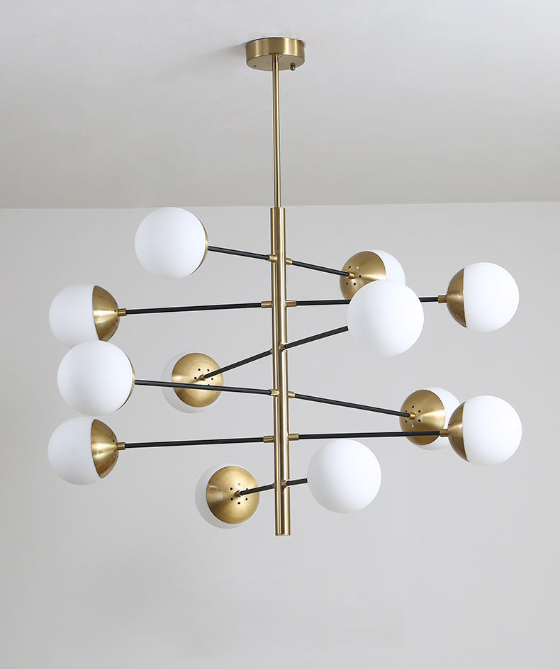 Living Room Chandelier Pendant Light Modern Chandelier Light Fixture with Starburst Glass Shade
