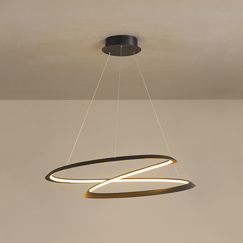 Twisting Hanging Pendant Light Modern Acrylic Dinning Room LED Pendant Lighting Fixture