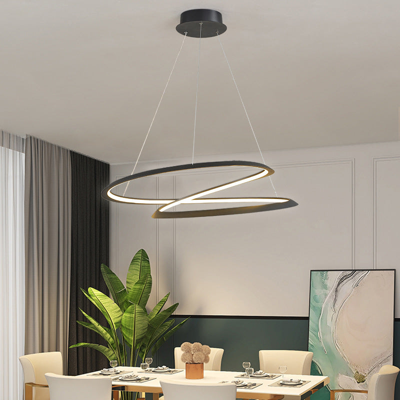 Twisting Hanging Pendant Light Modern Acrylic Dinning Room LED Pendant Lighting Fixture