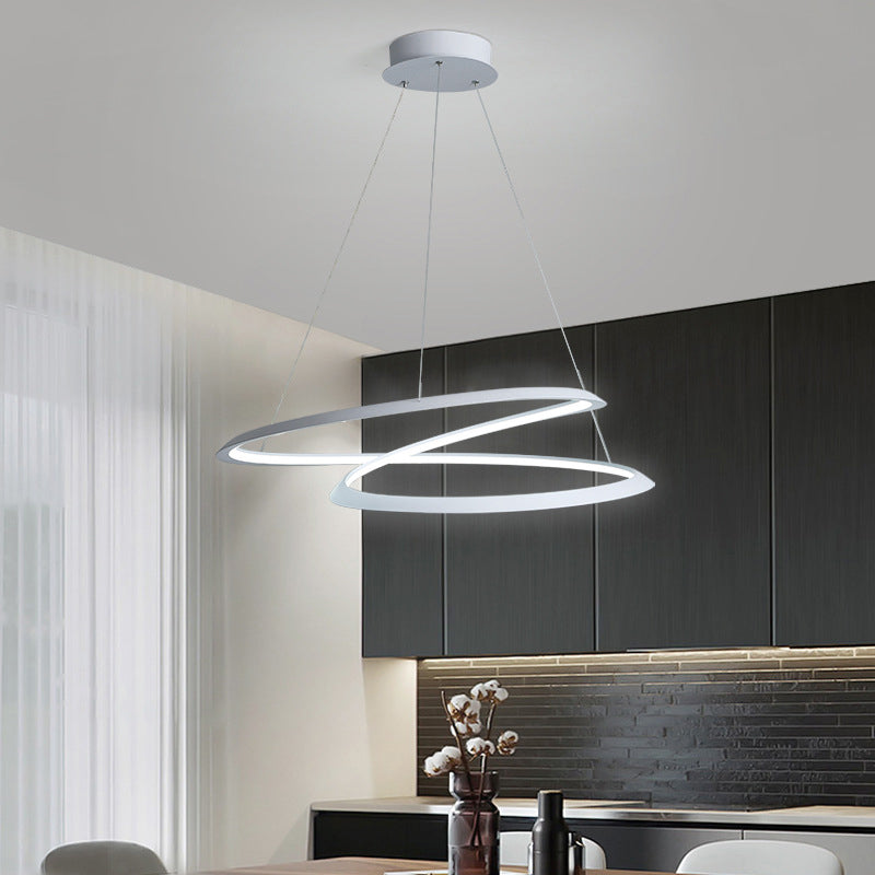 Twisting Hanging Pendant Light Modern Acrylic Dinning Room LED Pendant Lighting Fixture