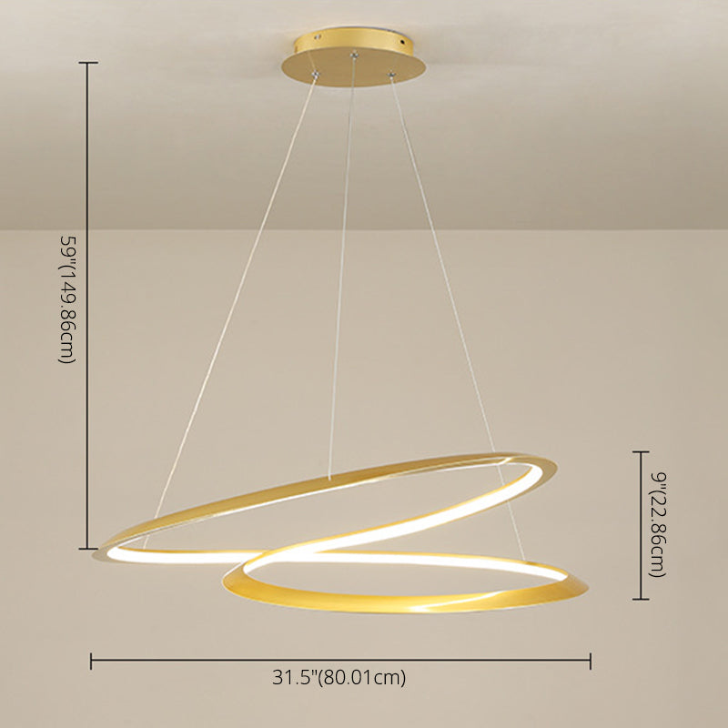 Twisting Hanging Pendant Light Modern Acrylic Dinning Room LED Pendant Lighting Fixture