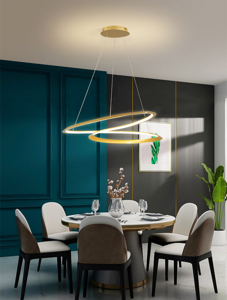 Twisting Hanging Pendant Light Modern Acrylic Dinning Room LED Pendant Lighting Fixture