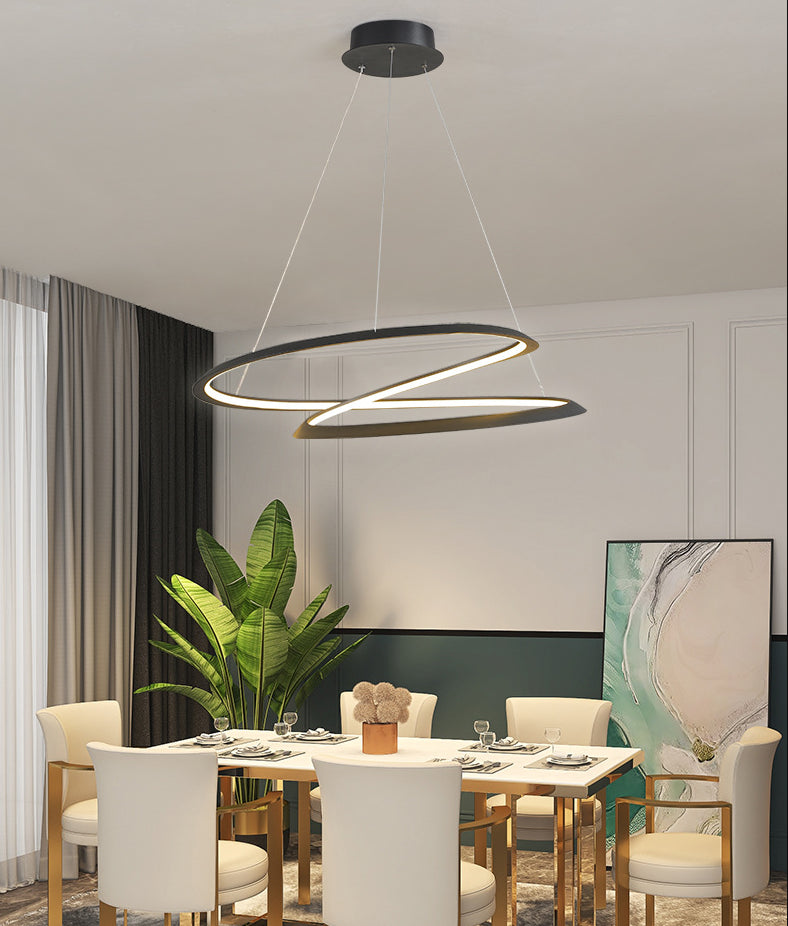 Twisting Hanging Pendant Light Modern Acrylic Dinning Room LED Pendant Lighting Fixture