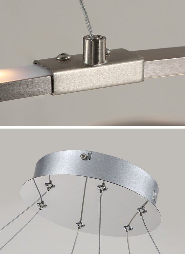 Metal Twisting Pendant Lighting Fixture Simplicity LED Gold Chandelier Lamp for Dinning Room