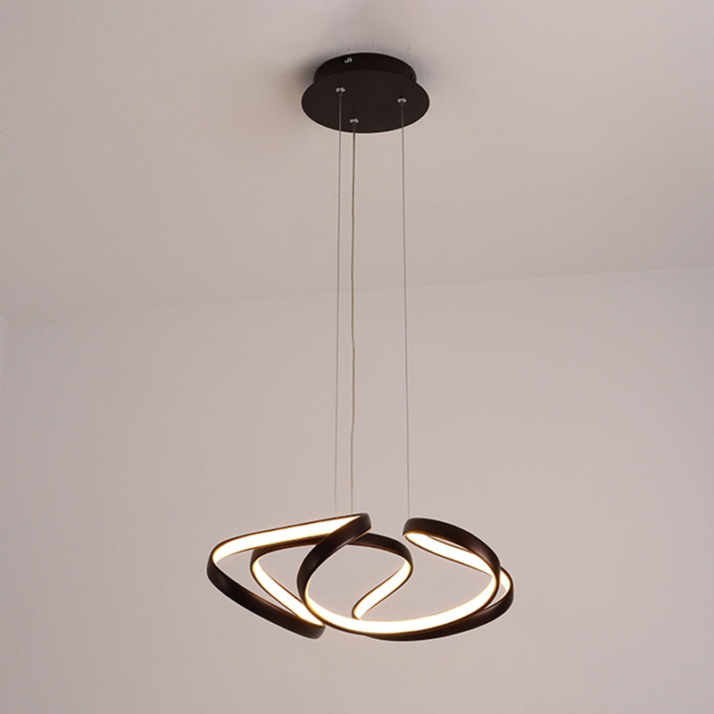 Twisted Chandelier Light Fixture Minimalist Style Metal LED Chandelier Pendant Light