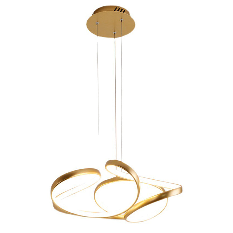 Twisted Chandelier Light Fixture Minimalist Style Metal LED Chandelier Pendant Light