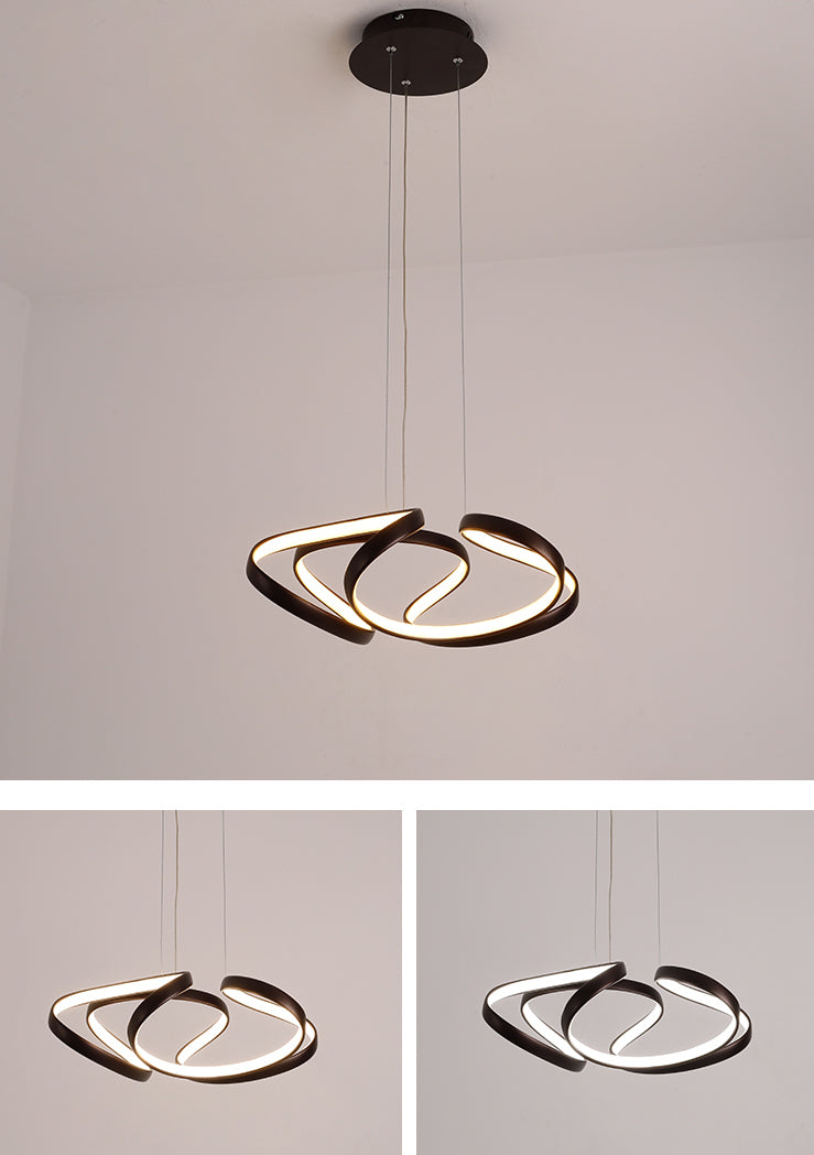 Twisted Chandelier Light Fixture Minimalist Style Metal LED Chandelier Pendant Light