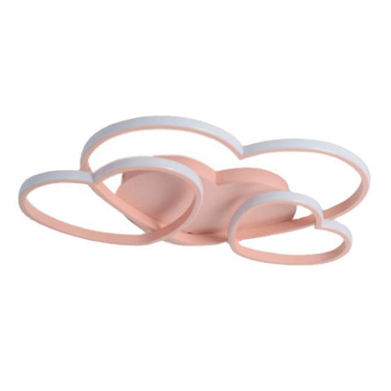 Heart Shaped Flush Mount LED Light Minimalist Metal Girls Bedroom Ceiling Mounted Light