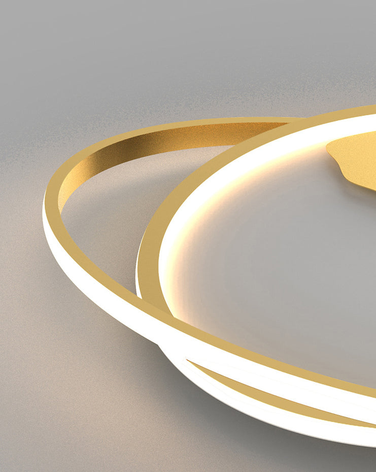 Ringed Planet Kinderzimmer Deckenbündige Halterung Metall LED Minimalist Flush Light Armatur in Gold