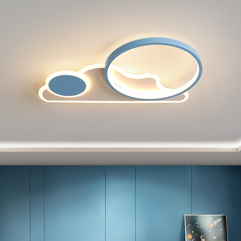 Sun and Cloud Acrylic Flush Mount Minimalist Cartoon LED Ceiling Flush Light for Kids Room