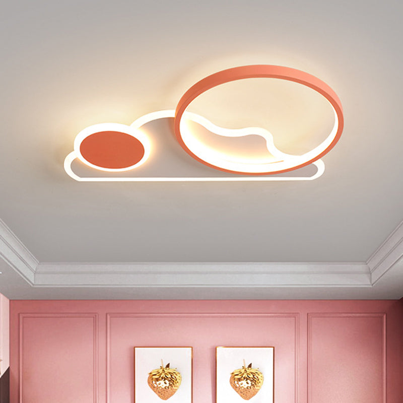 Sun and Cloud Acrylic Flush Mount Minimalist Cartoon LED Ceiling Flush Light for Kids Room