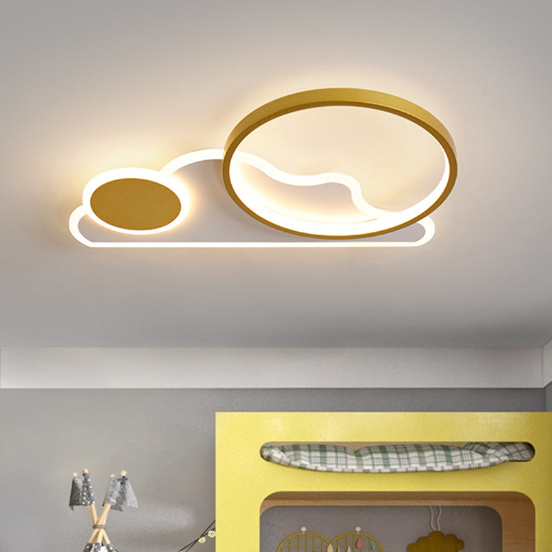 Sun and Cloud Acrylic Flush Mount Minimalist Cartoon LED Ceiling Flush Light for Kids Room