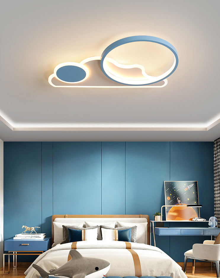 Sun and Cloud Acrylic Flush Mount Minimalist Cartoon LED Ceiling Flush Light for Kids Room