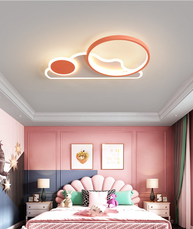 Sun and Cloud Acrylic Flush Mount Minimalist Cartoon LED Ceiling Flush Light for Kids Room