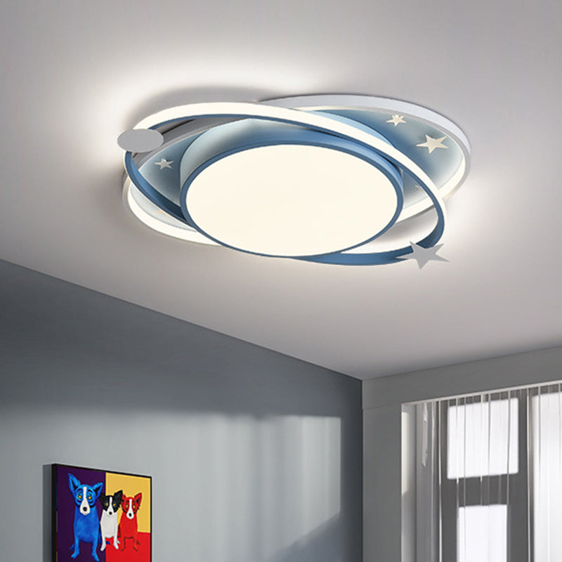 Dessin animé planète encastré plafonnier acrylique chambre d'enfant LED plafonnier