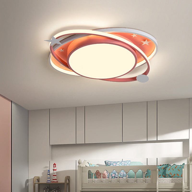 Dessin animé planète encastré plafonnier acrylique chambre d'enfant LED plafonnier