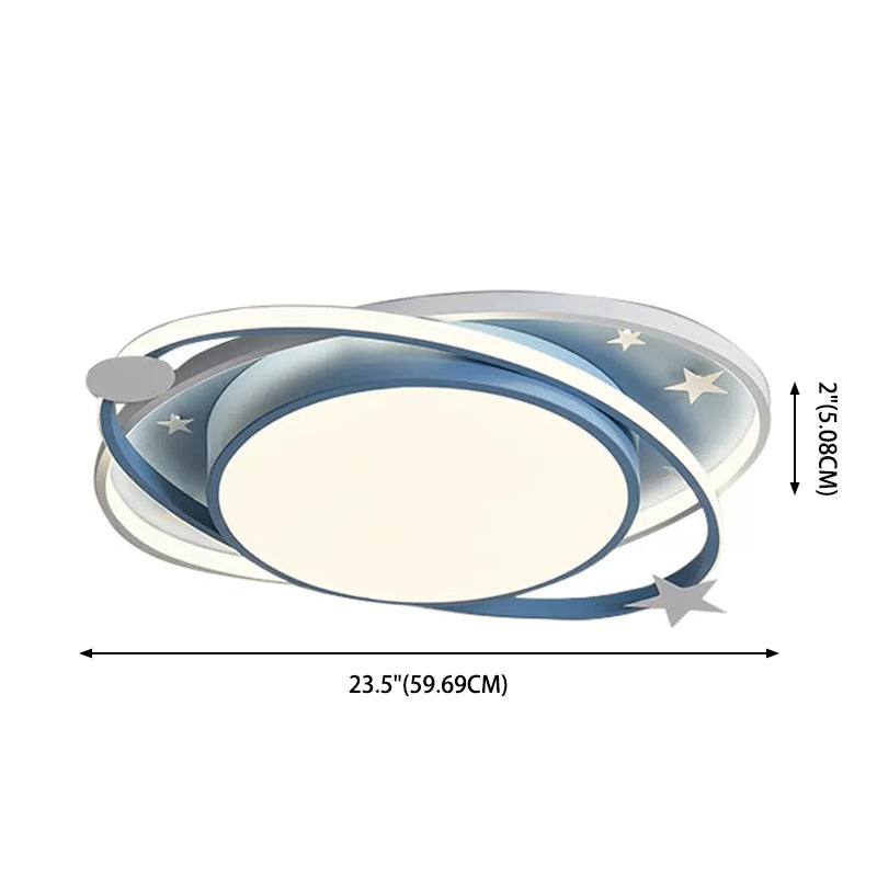 Dessin animé planète encastré plafonnier acrylique chambre d'enfant LED plafonnier